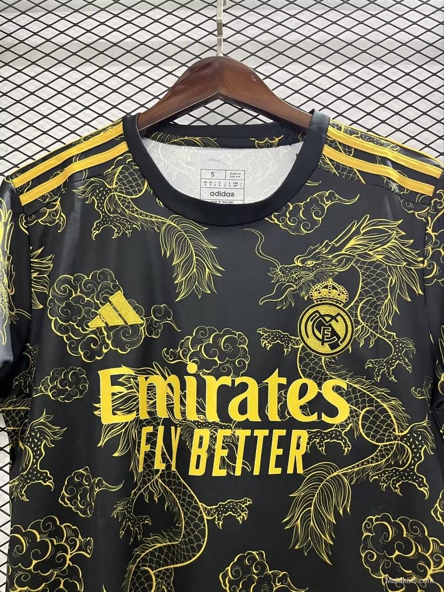 23/24 Real Madrid Black/Yellow Dragon Jersey