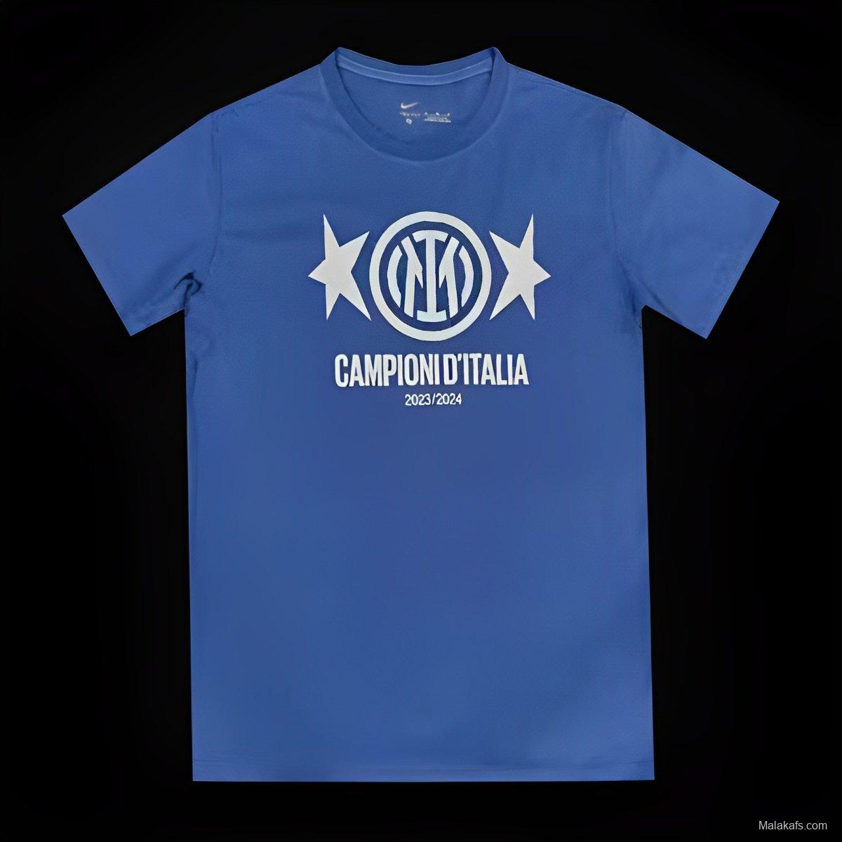 23/24 Inter Milan CAMPIONI D'ITALIA Blue T-Shirts