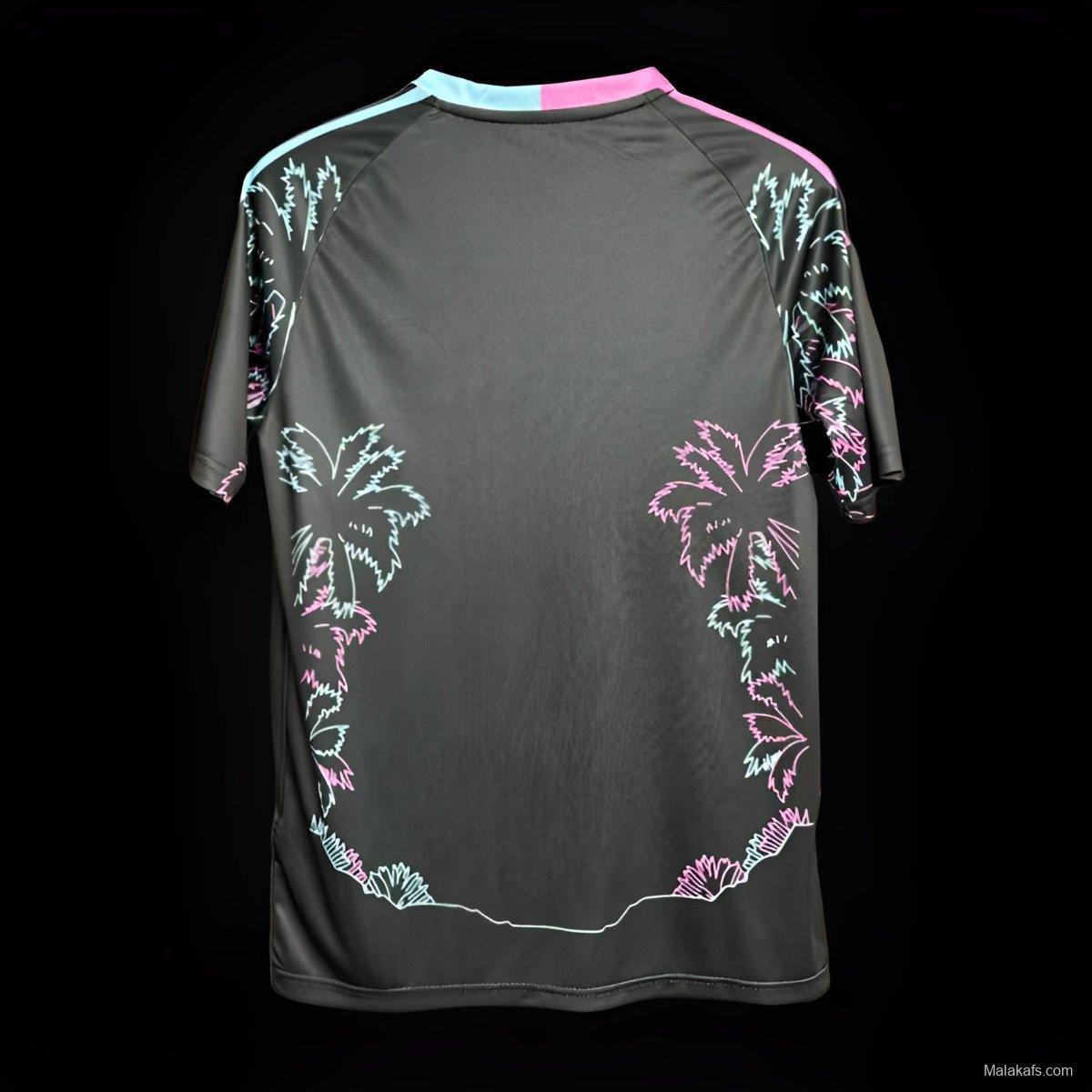 24/25 Inter Miami Black Coconut Tree Pattern Special Jersey