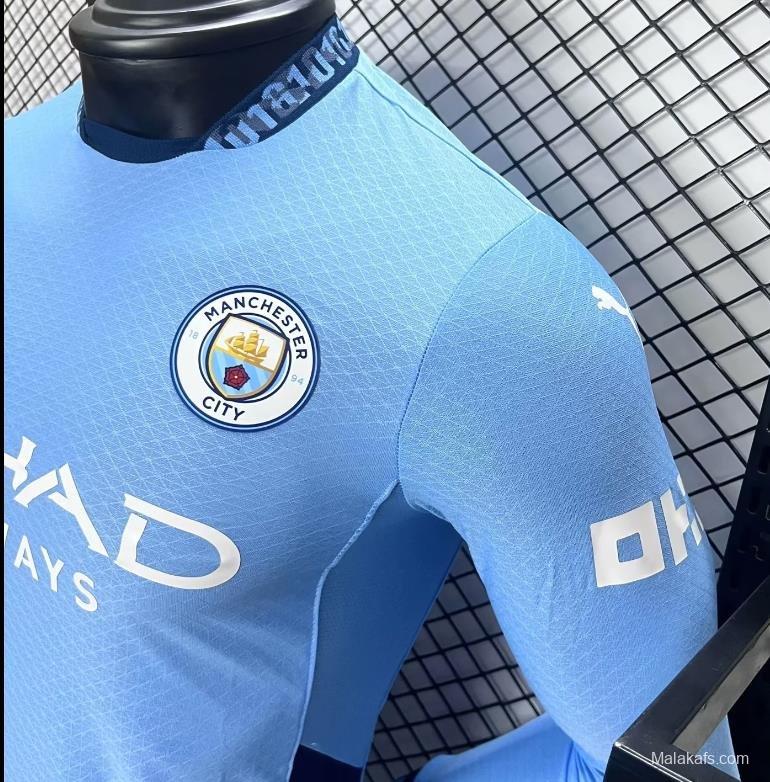 Player Version 24/25 Manchester City Home Long Sleeve Jersey