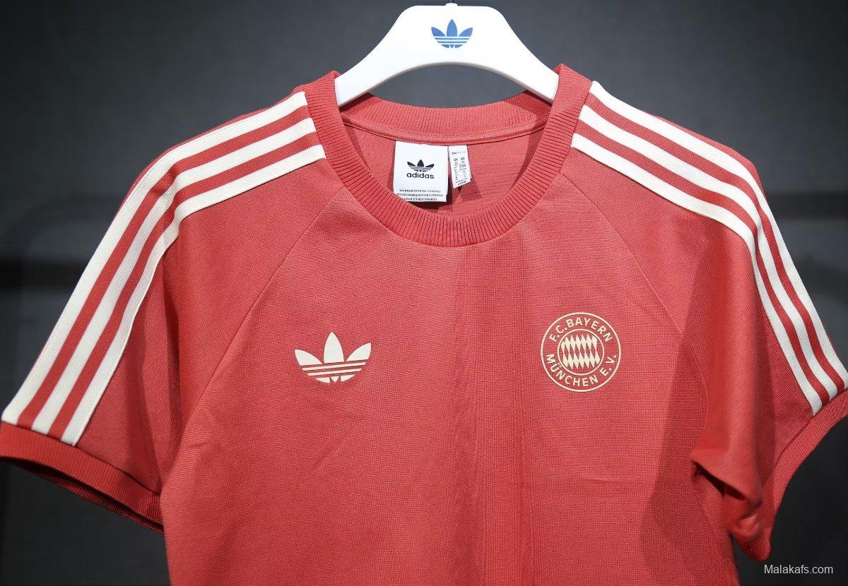 24/25 Bayern Munich Adidas Originals Red Cotton T-Shirts