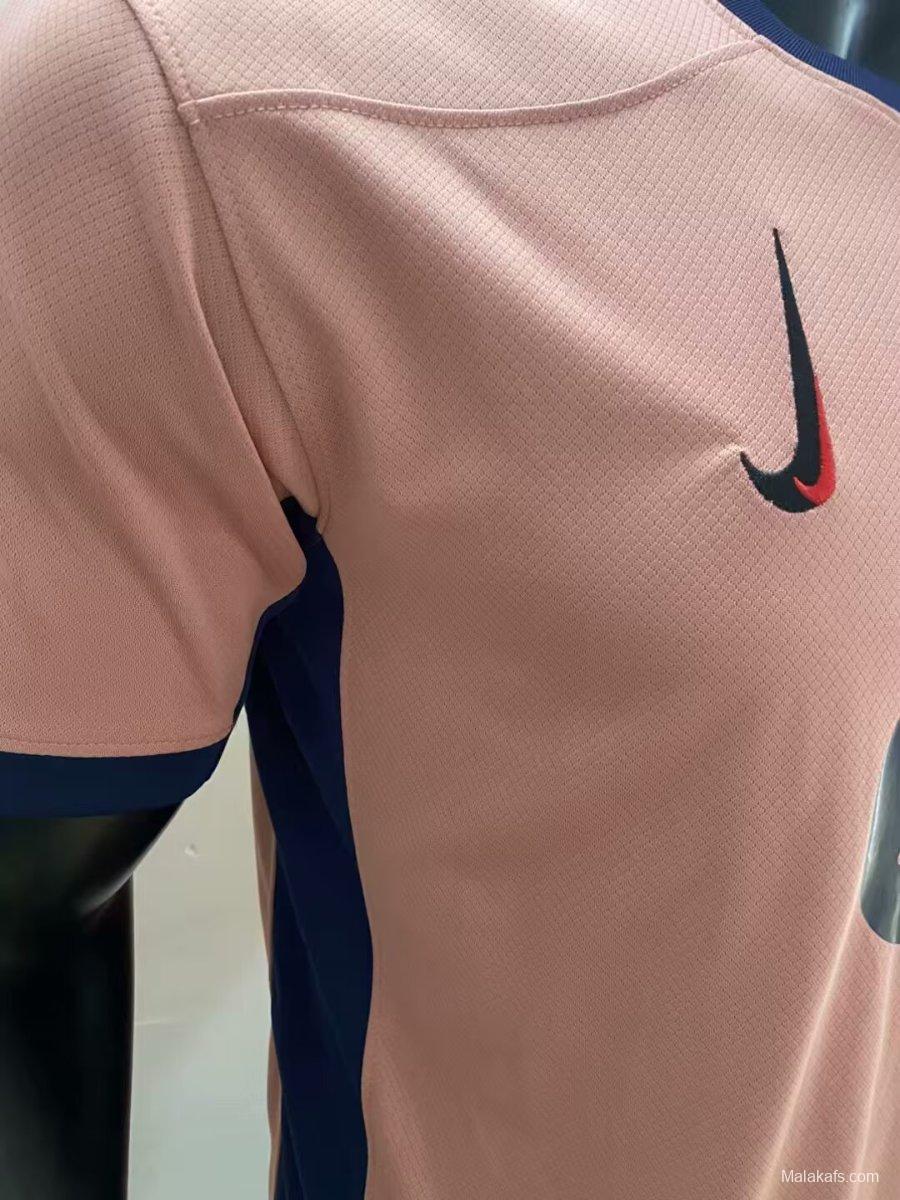 25/26 FC Barcelona Pink with Navy Trim Jersey