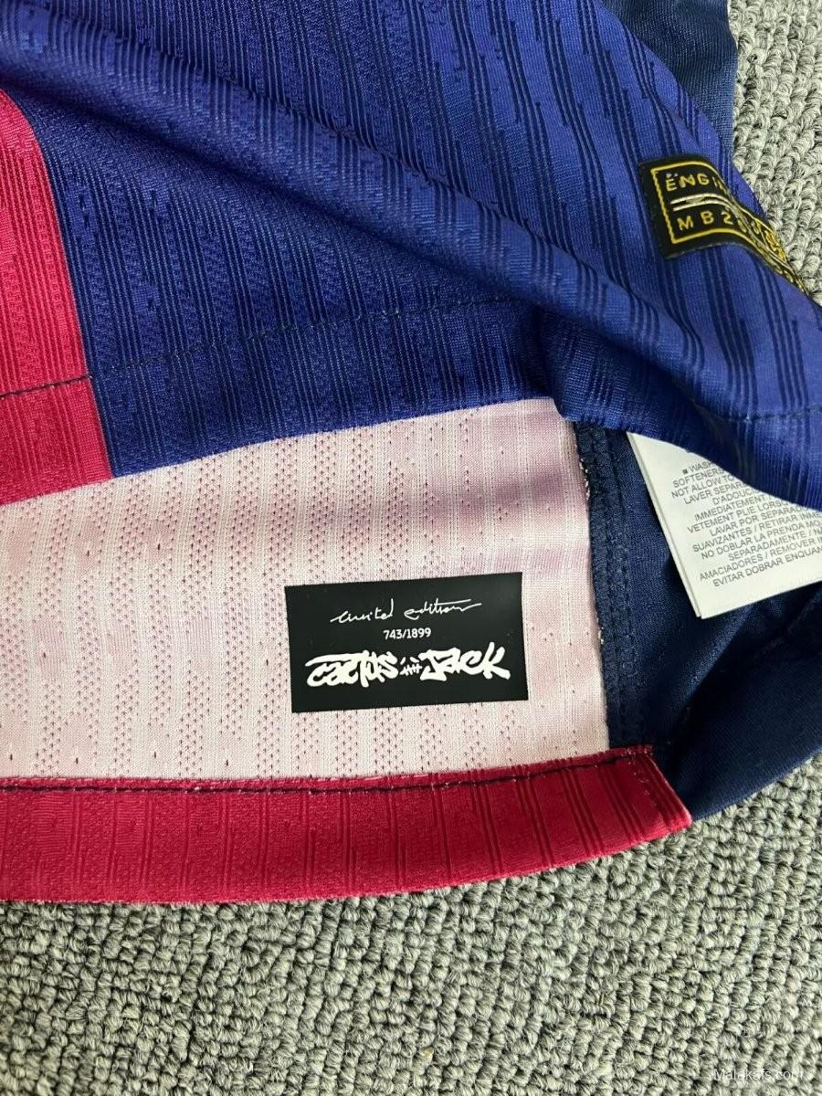 Player Version 24/25 Barcelona x Travis Scott Home Long Sleeve Jersey