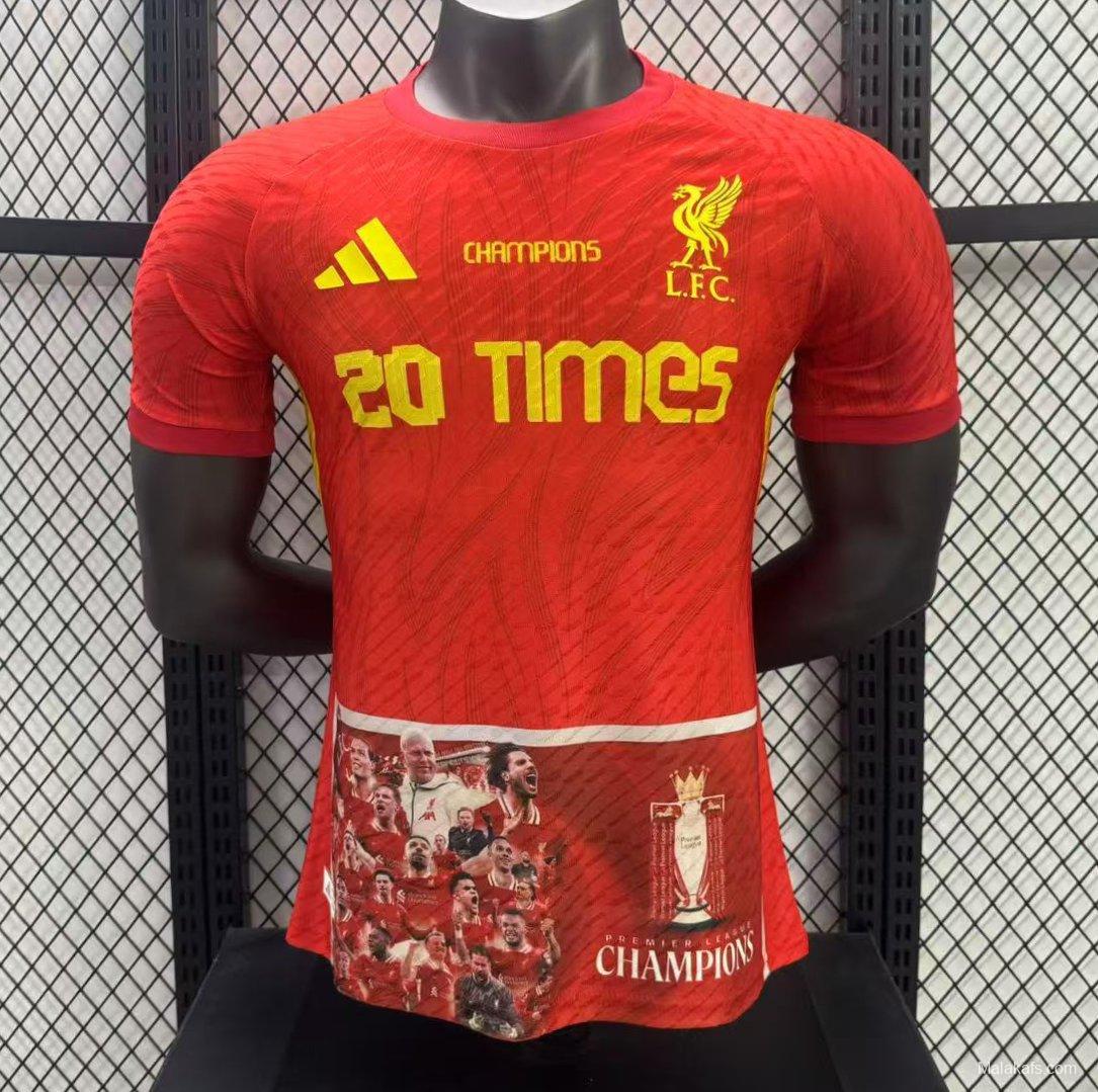 Player Version 25/26 Liverpool 20 Times Champion Jersey