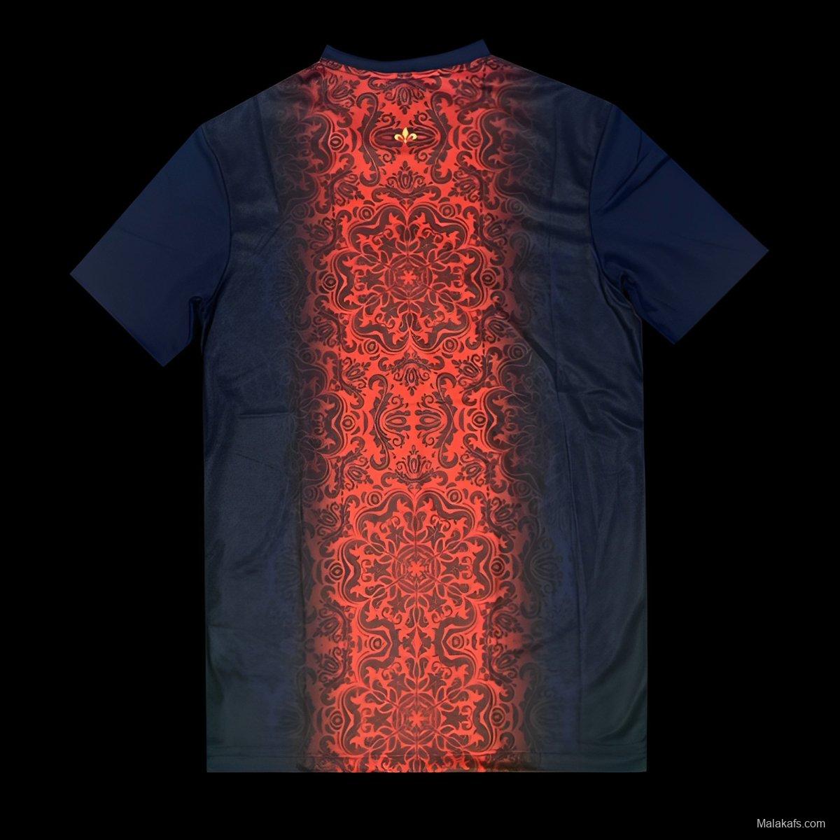 25/26 Paris Saint-Germain Navy with Red Ornate Pattern Jersey