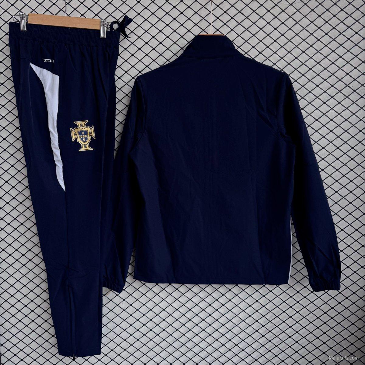 25/26 Portugal Navy Full Zipper Windbreaker + Long Pants