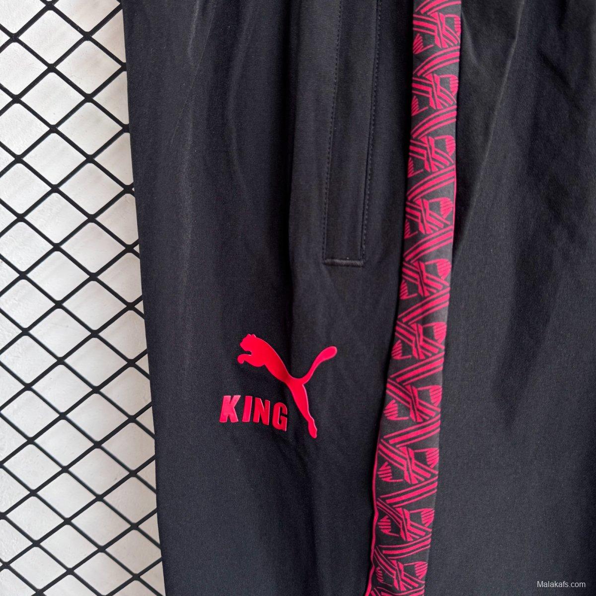 25/26 AC Milan Black/Pink Full Zipper Windbreaker + Long Pants