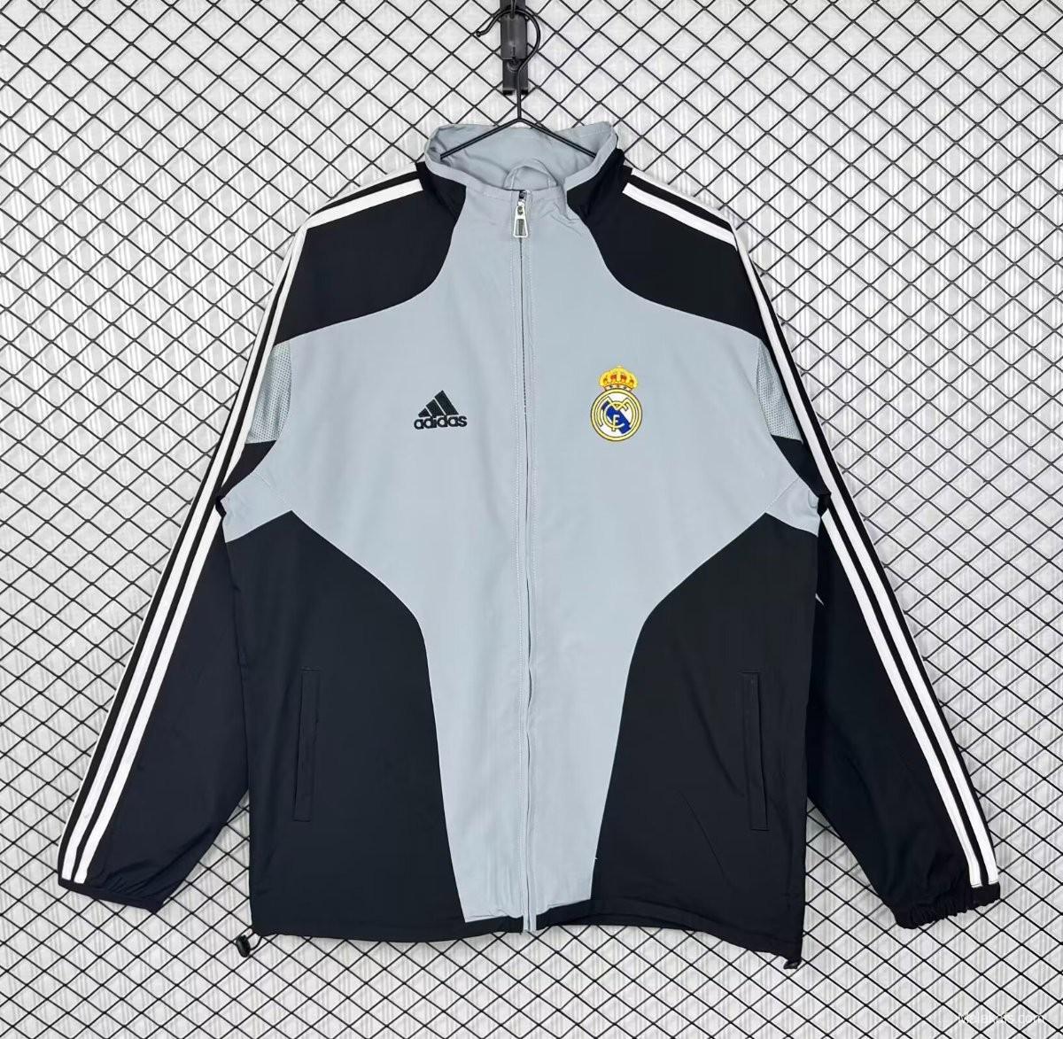 Retro 04/05 Real Madrid Black/Grey Windbreaker