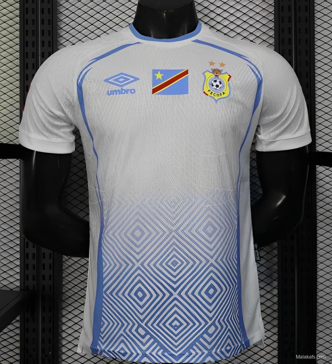 Player Version 2026 DR Congo Third White Blue Geometric Jersey