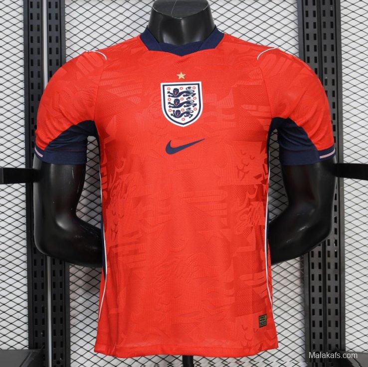 2026 Player Version England Red with Abstract Graphic Pattern Jersey