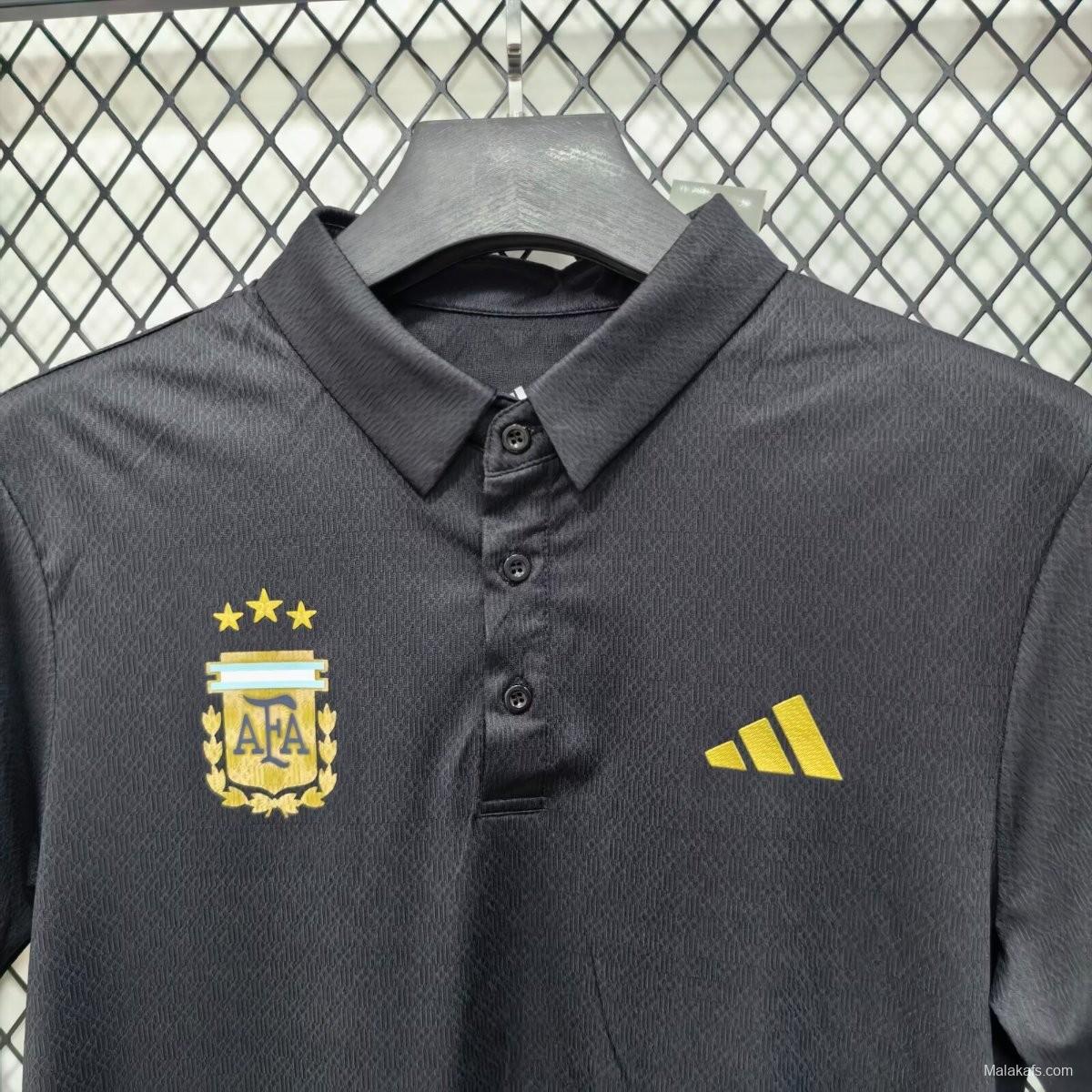 2026 Argentina Black Polo Jersey