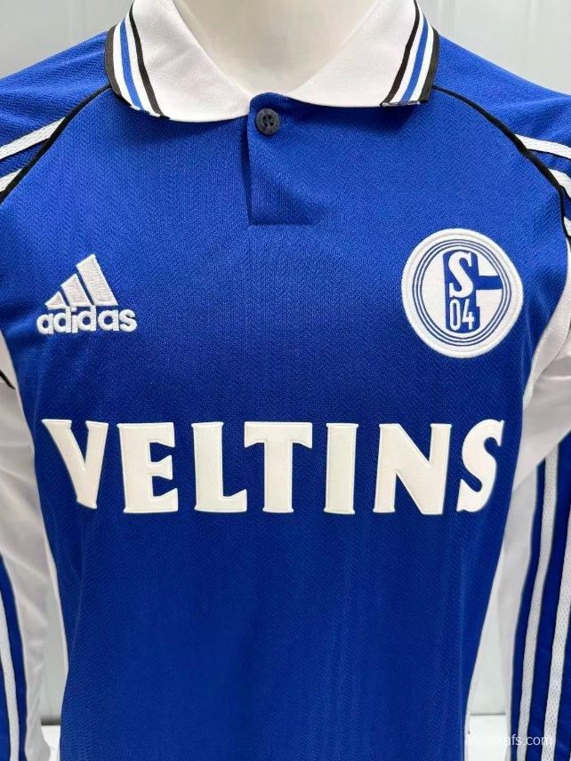 Retro 98/00 Schalke 04 Home Long Sleeve Jersey
