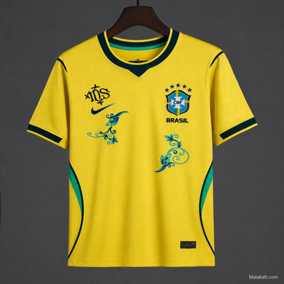 2026 Brazil 2026 Home Yellow/Blue "Floral Edition" Jersey