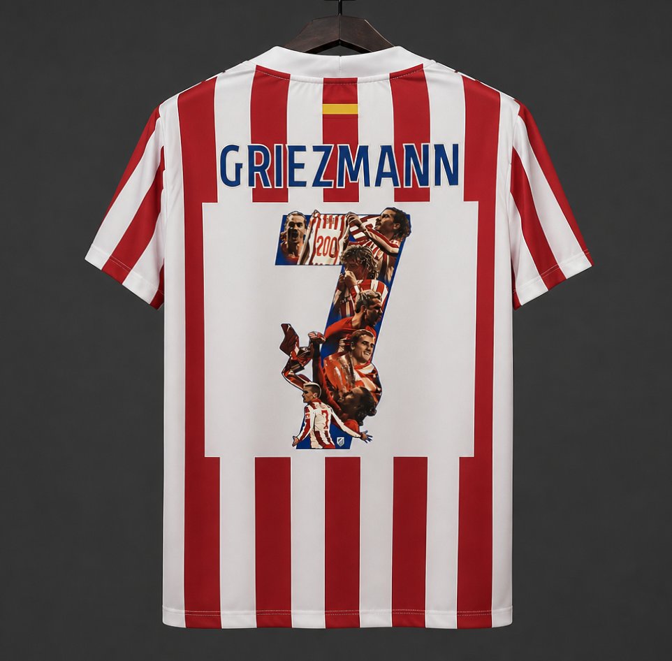 25/26 Atletico Madrid Home Jersey With Griezmann Special Printing