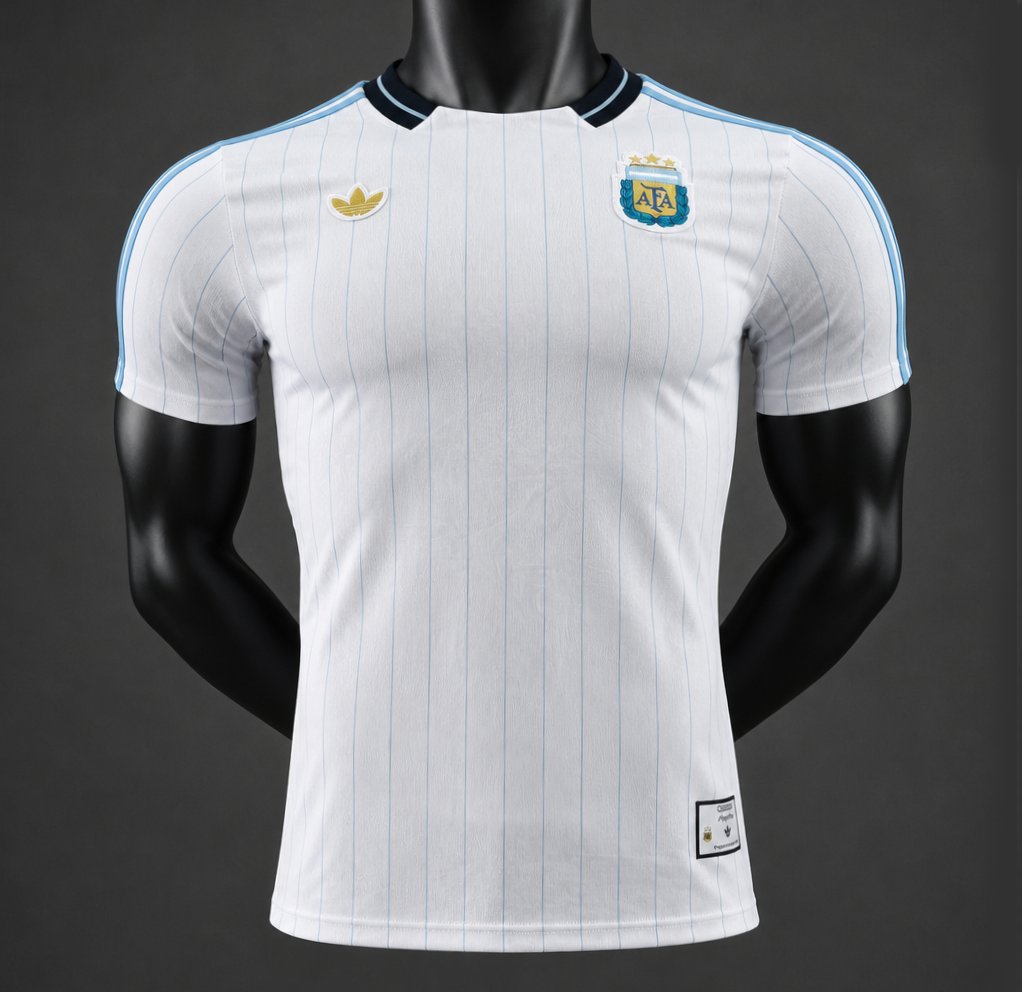 Player Version 2026 Argentina "Terrace Icons" Subtle Light Blue Pinstripes Jersey