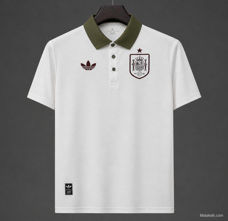 2026 Spain White POLO Jersey