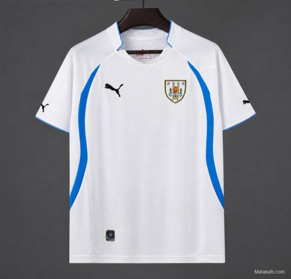 Retro 2010 Uruguay Away White Jersey