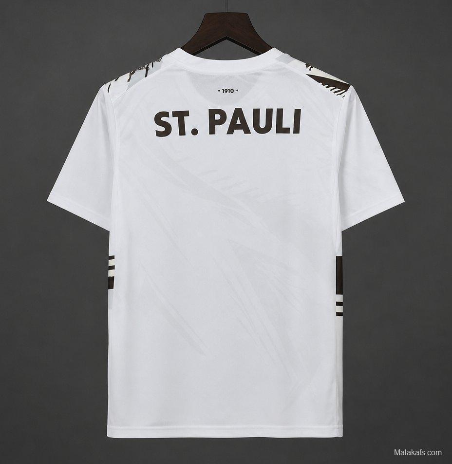 26/27 FC St. Pauli White with Black Graphic Away Jersey