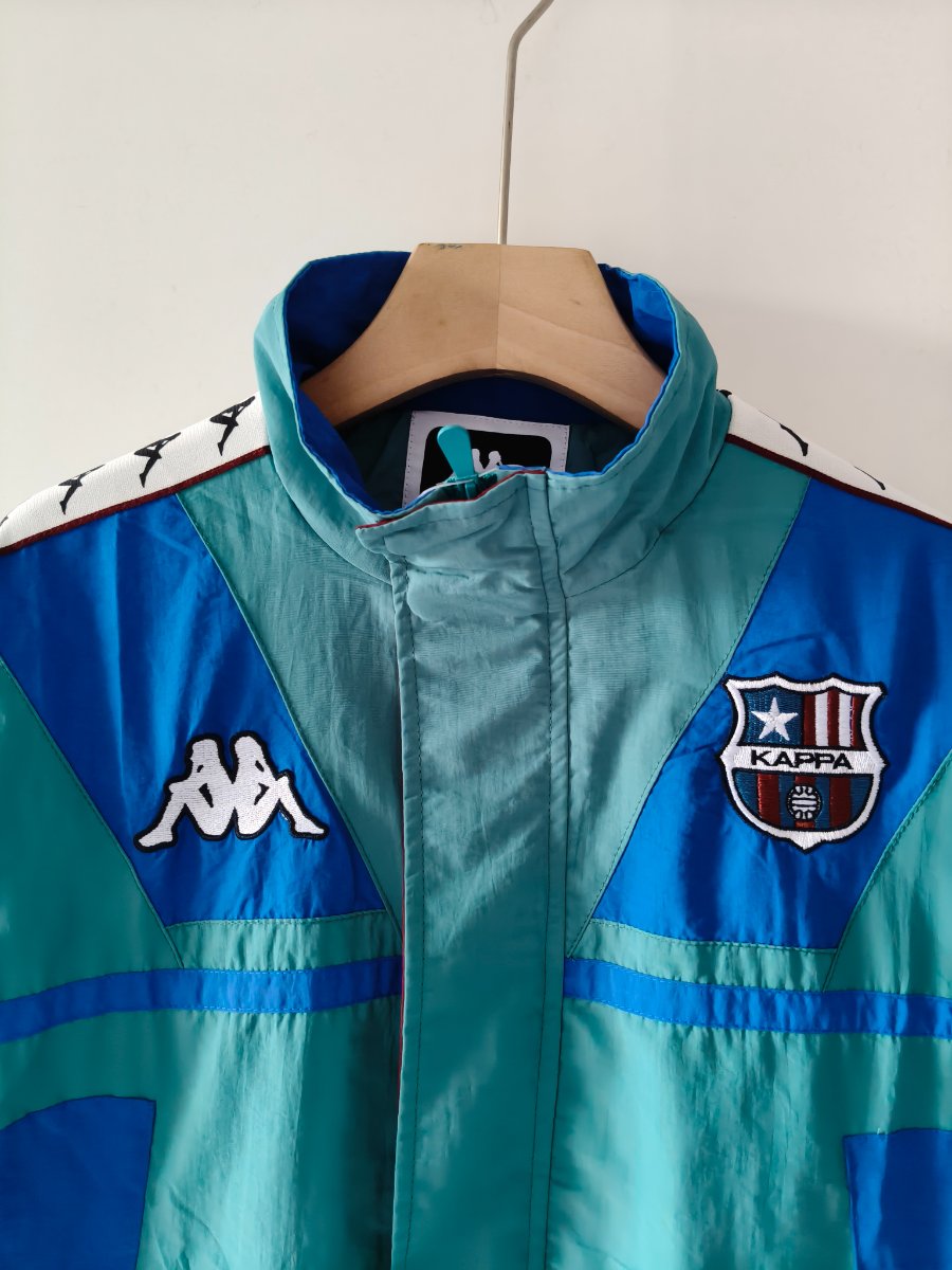 Retro 1967 Barcelona Teal & Blue & Burgundy Kappa Windbreaker Jacket