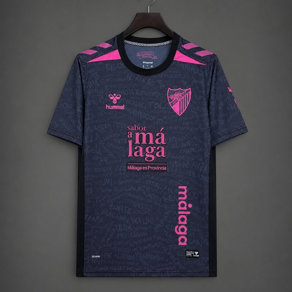 26/27 Málaga CF Dark Purple & Pink with Text Pattern Third Jersey