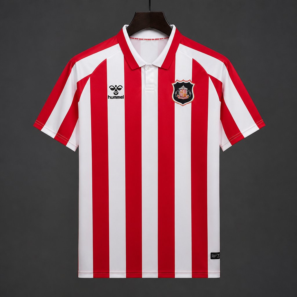 26/27 Sunderland AFC Red & White Stripes Home Jersey