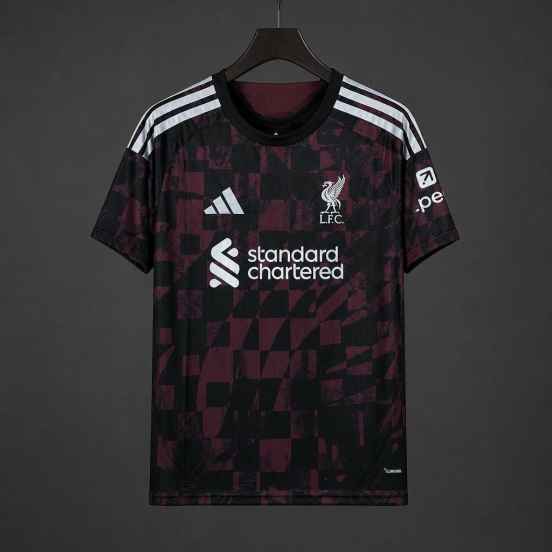 Player Version 26/27 Liverpool Black & Burgundy Geometric Away Jersey