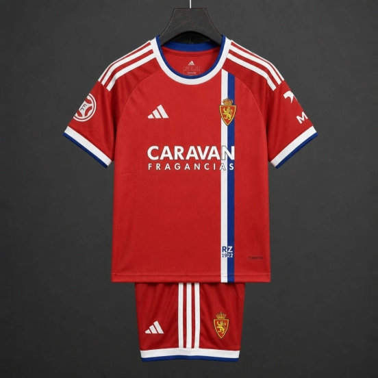 26/27 Kids Real Zaragoza Away Red Jersey Kit