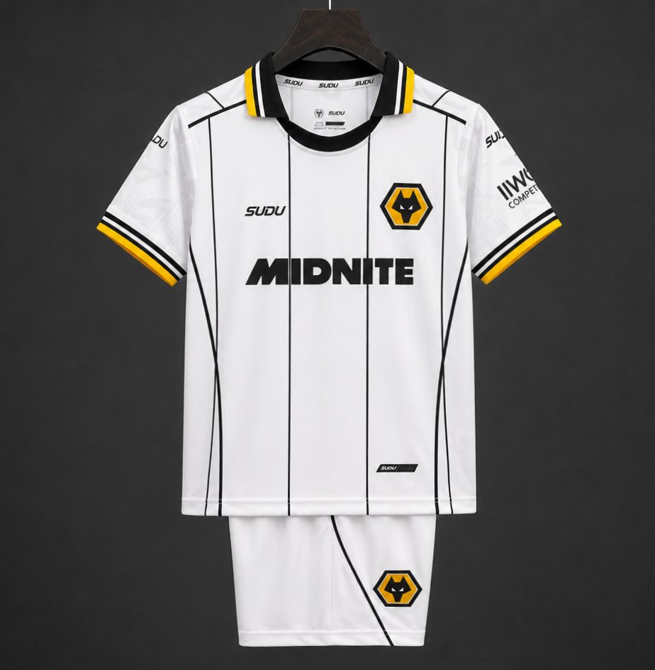 26/27 Kids Wolverhampton Wanderers Wolves Away  White Jersey Kit