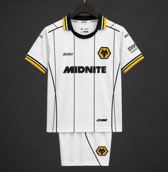 26/27 Kids Wolverhampton Wanderers Wolves Away  White Jersey Kit