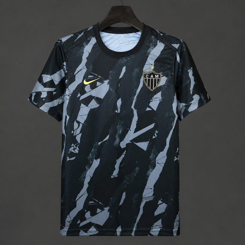 26/27 Atletico Mineiro Black with Gray Camo Pattern Jersey