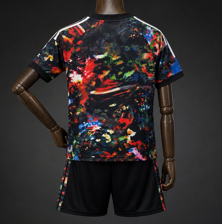 Player Version 26/27 Kids FC Bayern München Black with Floral Abstract Allover Print Third Jersey